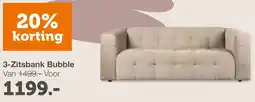 Woonexpress 3-Zitsbank Bubble aanbieding