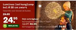 Welkoop Lumineo led hanglamp bol 0 28 cm zwart aanbieding