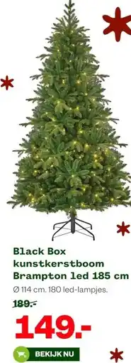 Welkoop Black Box kunstkerstboom Brampton led 185 cm aanbieding