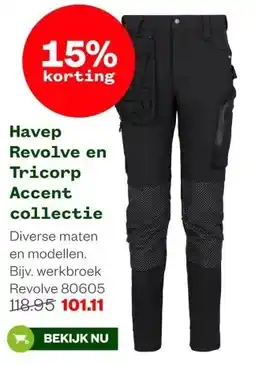 Welkoop Havep Revolve en Tricorp Accent collectie aanbieding
