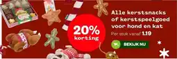 Welkoop Alle kerstsnacks of kerstspeelgoed voor hond en kat aanbieding