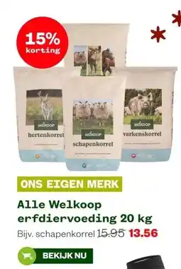 Welkoop Alle Welkoop erfdiervoeding 20 kg aanbieding