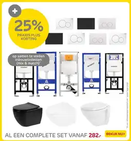 Praxis op samen te stellen inbouwtoiletten (mix & match) aanbieding