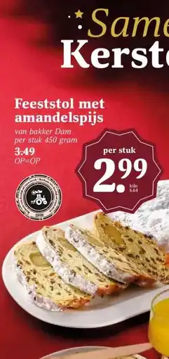 MCD Supermarkt Feeststol met amandelspijs aanbieding