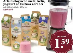 MCD Supermarkt Arla biologische melk, kefir, yoghurt of Cultura aardbei aanbieding