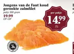 MCD Supermarkt Jongens van de Fant koud gerookte zalmfilet aanbieding
