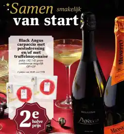 MCD Supermarkt Black Angus carpaccio met pestodressing en/of met truffelmayonaise aanbieding