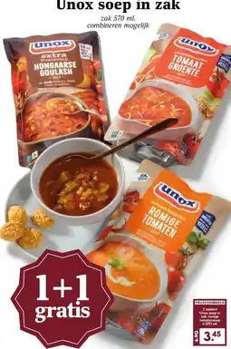 MCD Supermarkt Unox soep in zak aanbieding