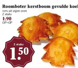 MCD Supermarkt Roomboter kerstboom gevulde koek aanbieding