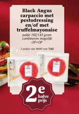 MCD Supermarkt Black Angus carpaccio met pestodressing en/of met truffelmayonaise aanbieding