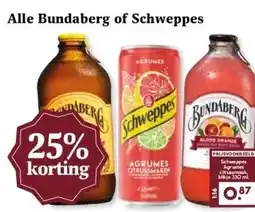 MCD Supermarkt Alle Bundaberg of Schweppes aanbieding