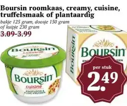 MCD Supermarkt Boursin roomkaas, creamy, cuisine, truffelsmaak of plantaardig aanbieding