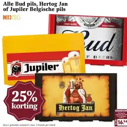 MCD Supermarkt Alle Bud pils, Hertog Jan of Jupiler Belgische pils aanbieding