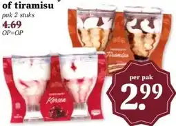 MCD Supermarkt Primafrost ijsdessert kersen of tiramisu aanbieding