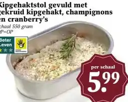 MCD Supermarkt Kipgehaktstol gevuld met gekruid kipgehakt, champignons en cranberry's aanbieding