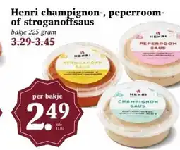 MCD Supermarkt Henri champignon-, peperroom- of stroganoffsaus aanbieding