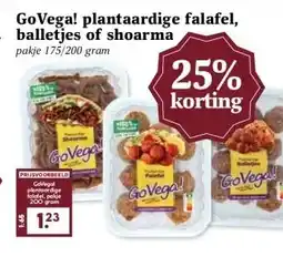 MCD Supermarkt GoVega! plantaardige falafel, balletjes of shoarma aanbieding
