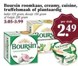 MCD Supermarkt Boursin roomkaas, creamy, cuisine, truffelsmaak of plantaardig aanbieding