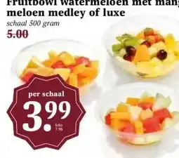 MCD Supermarkt Fruitbowl watermeloen met mango, meloen medley of luxe aanbieding