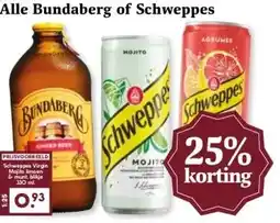 MCD Supermarkt Alle Bundaberg of Schweppes aanbieding