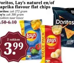 MCD Supermarkt Doritos, Lay's naturel en/of paprika flavour flat chips aanbieding