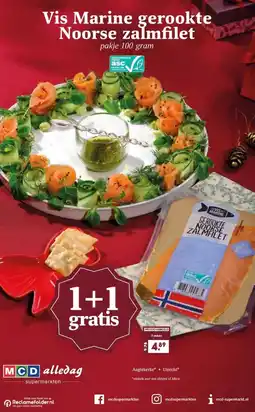 MCD Supermarkt Vis Marine gerookte Noorse zalmfilet aanbieding