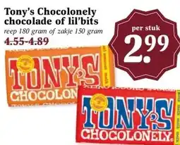 MCD Supermarkt Tony's Chocolonely chocolade of lil'bits aanbieding