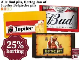 MCD Supermarkt Alle Bud pils, Hertog Jan of Jupiler Belgische pils aanbieding