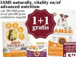 MCD Supermarkt IAMS naturally, vitality en/of advanced nutrition aanbieding