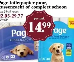 MCD Supermarkt Page toiletpapier puur, kussenzacht of compleet schoon aanbieding