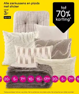 Leen Bakker Alle sierkussens en plaids met sticker aanbieding