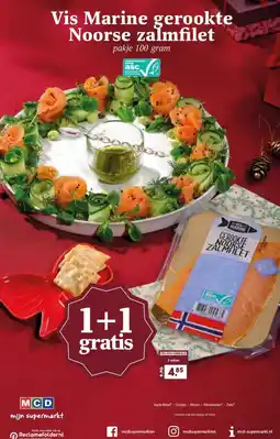 MCD Supermarkt Vis Marine gerookte Noorse zalmfilet aanbieding