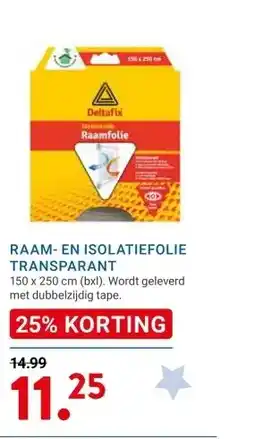 Kluswijs RAAM- EN ISOLATIEFOLIE TRANSPARANT aanbieding