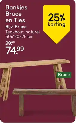 Leen Bakker Bankjes Bruce en Ties aanbieding