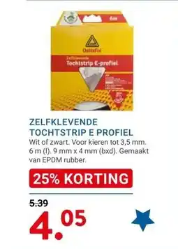 Kluswijs ZELFKLEVENDE TOCHTSTRIP E PROFIEL aanbieding