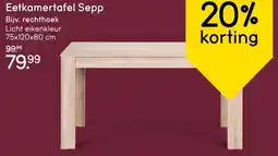 Leen Bakker Eetkamertafel Sepp aanbieding