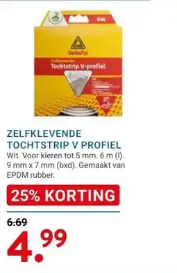 Kluswijs ZELFKLEVENDE TOCHTSTRIP V PROFIEL aanbieding