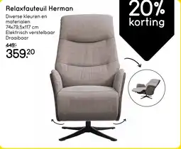 Leen Bakker Relaxfauteuil Herman aanbieding