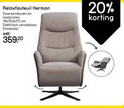 Leen Bakker Relaxfauteuil Herman aanbieding