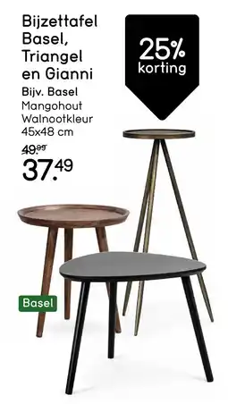 Leen Bakker Bijzettafel Basel, Triangel en Gianni aanbieding