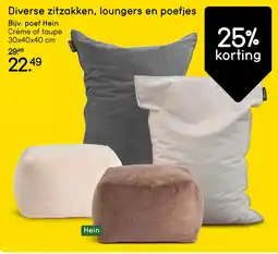 Leen Bakker Diverse zitzakken, loungers en poefjes aanbieding