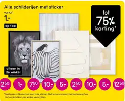 Leen Bakker Alle schilderijen met sticker aanbieding