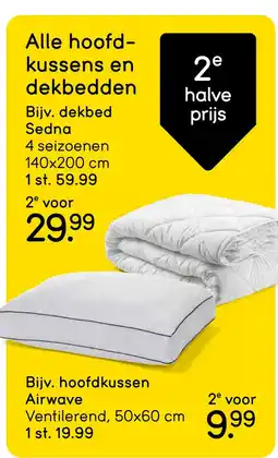 Leen Bakker Alle hoofd- kussens en dekbedden aanbieding