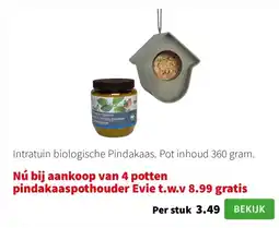 Intratuin Intratuin biologische Pindakaas. Pot inhoud 360 gram. aanbieding