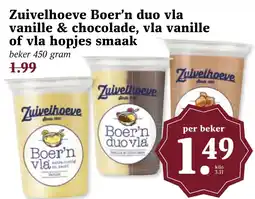 Coop Zuivelhoeve Boer'n duo vla vanille & chocolade, vla vanille of vla hopjes smaak aanbieding