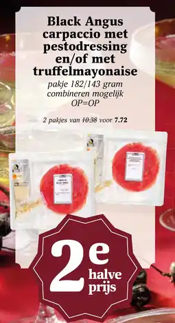 CoopCompact Black Angus carpaccio met pestodressing en/of met truffelmayonaise aanbieding