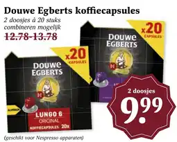 Coop Douwe Egberts koffiecapsules aanbieding