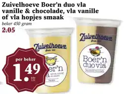 CoopCompact Zuivelhoeve Boer'n duo vla vanille & chocolade, vla vanille of vla hopjes smaak aanbieding