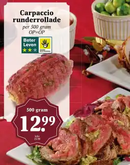 Coop Carpaccio runderrollade aanbieding
