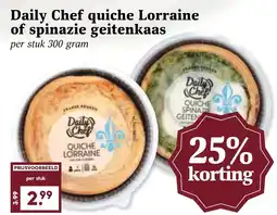 Coop Daily Chef quiche Lorraine of spinazie geitenkaas aanbieding